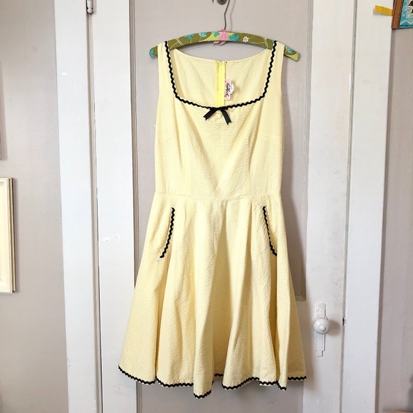 Pinup Couture Dresses & Skirts - Pinup Couture Golightly Yellow Seersucker Dress